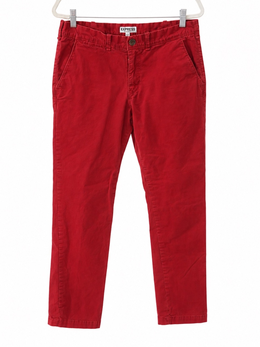 Express Men’s Bright Red Slim Chinos